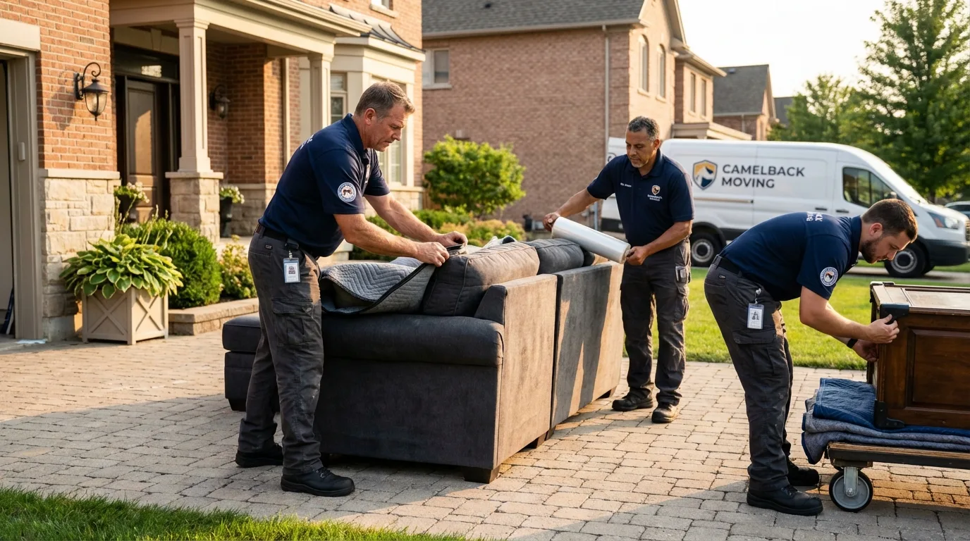 Large estate moving crew wrapping furniture in Palmyra, PA